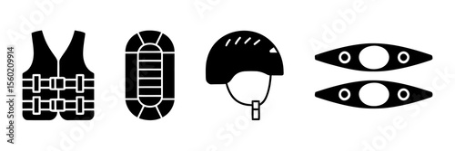 Water Sports Safety Equipment Icons Set