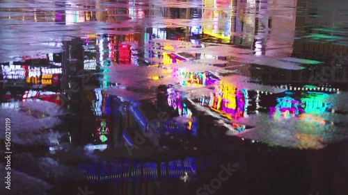 Chongqing cyberpunk city neon street scene in the rain at night