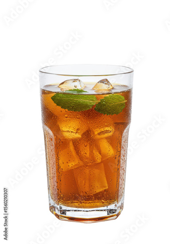 Wallpaper Mural Refreshing iced drink with ice cubes and fresh mint leaves in a tall glass Torontodigital.ca