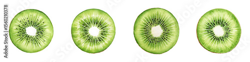 Wallpaper Mural Fresh Kiwi Fruit Slices: Watercolor Illustration on White Background Torontodigital.ca