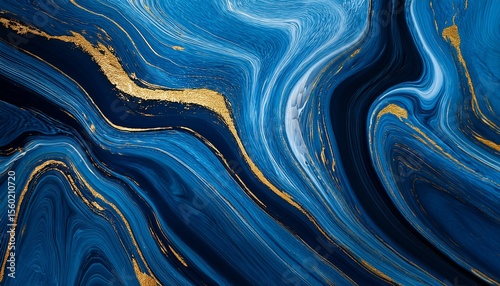 abstract blue luxury marble texture with gold splashes premium background