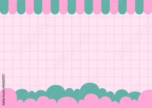 cute grid background with cloud