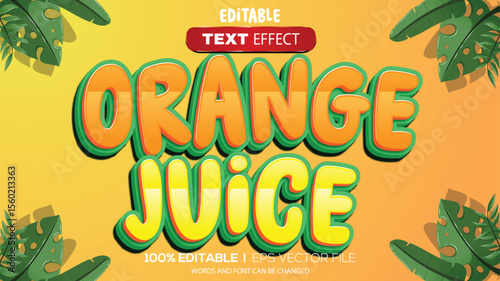 3d text effect orange juice theme