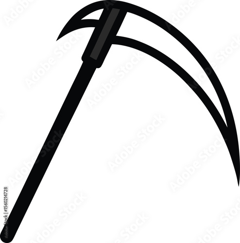 Black axe vector illustration isolated on white background. |