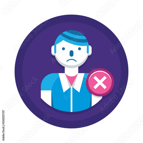 Find remove user icon vector illustration for delete account profile and cancel access