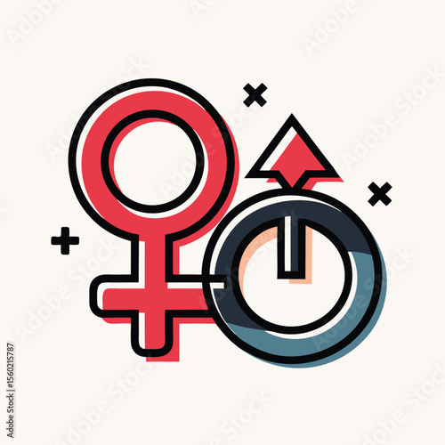 Gender Equality Symbol Male and Female Icons United