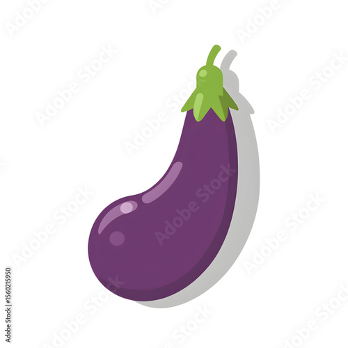 Fresh purple eggplant on white background  