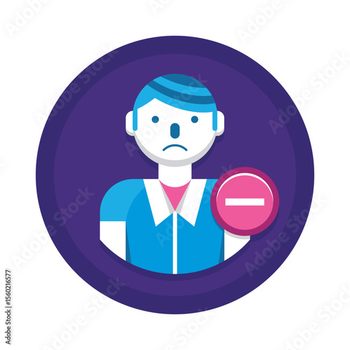 Remove user profile icon vector illustration for delete account or remove contact list