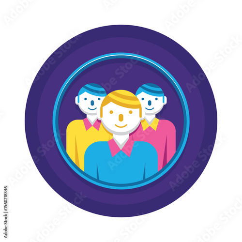 Illustration of team members people group collaboration teamwork partnership community icon