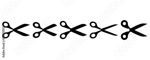 Open Scissors icon set. Scissors logo icon. Simple silhouette of open scissors. Stock vector illustration isolated on a white background.