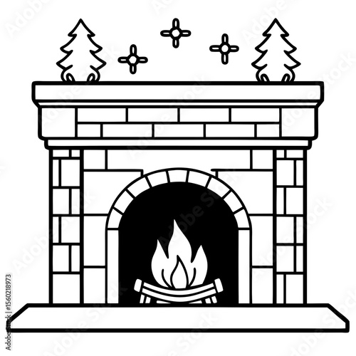 Warm Hearth Scene Vector 