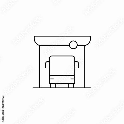 bus stop shelter icon sign vector