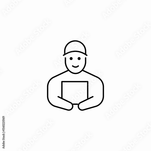 courier person package icon sign vector