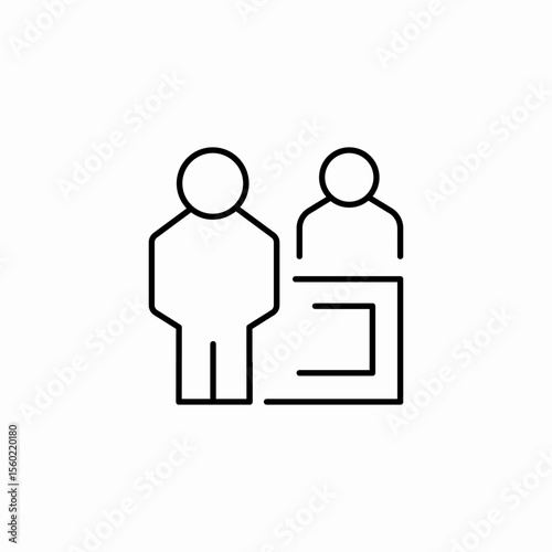 customer service counter icon sign vector