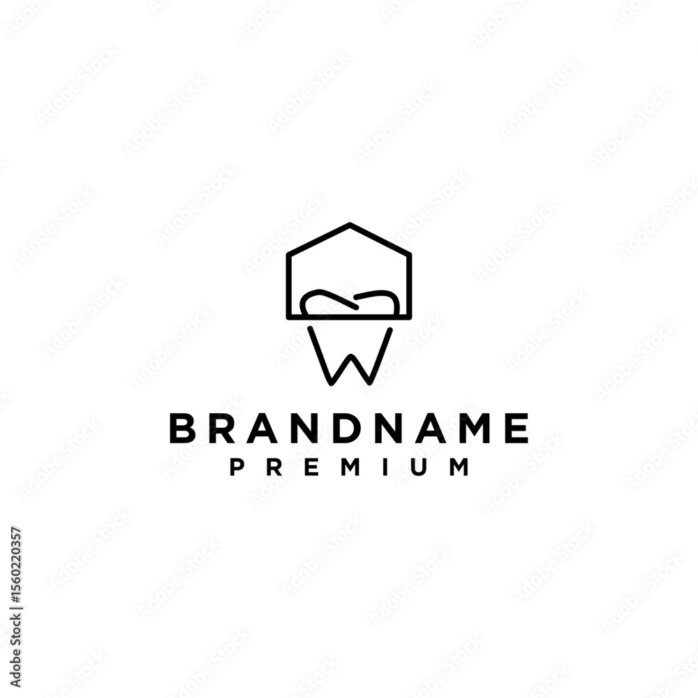 Fototapeta premium dental home clinic logo design template. home logo icon combined with teeth 