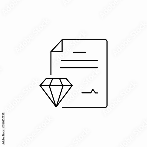diamond certificate jewelry icon sign vector