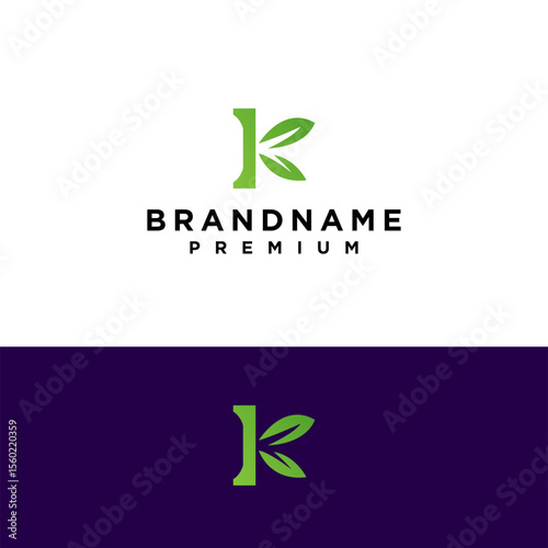 Letter K and leaf logo

