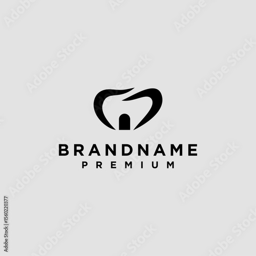 dental home clinic logo design template. home logo icon combined with teeth
