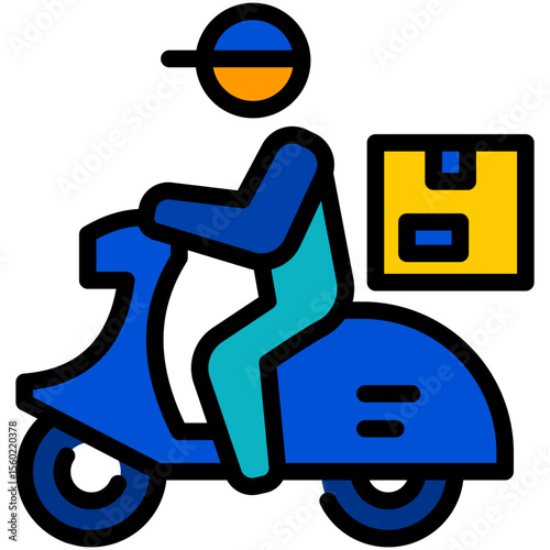 delivery courier filled line icon
