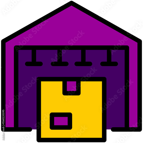 warehouse package delivery filled line icon