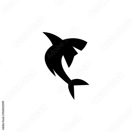 Shark silhouette illustration design for company logo vector image on the white background