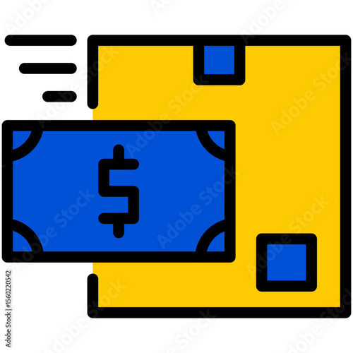 shipping costs filled line icon