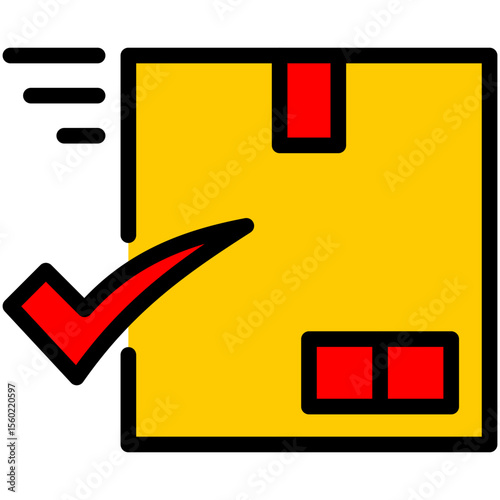 successful delivery filled line icon