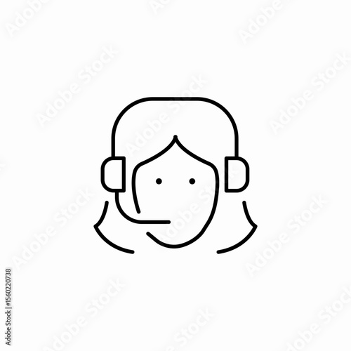 female support headset icon sign vector