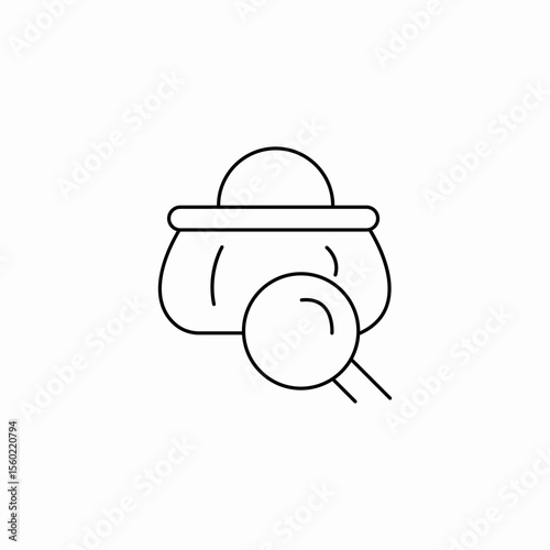 find bag search icon sign vector