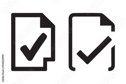 Stylized black checkmark icons on a white background representing completion
