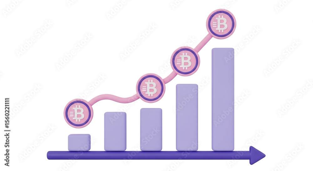 Fototapeta premium Isolated Bitcoin Growth Chart