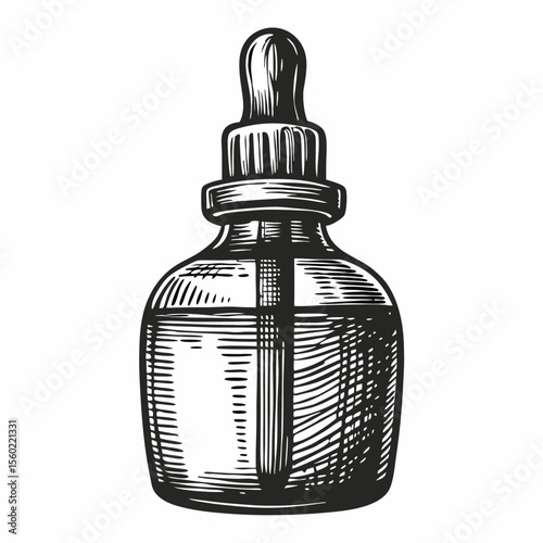 Vintage Glass Dropper Bottle with Pipette for Herbal Remedies, Natural Health Blogs, Homeopathy Websites, Essential Oil Education, and Wellness Content  