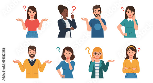 Confused People Vector Set