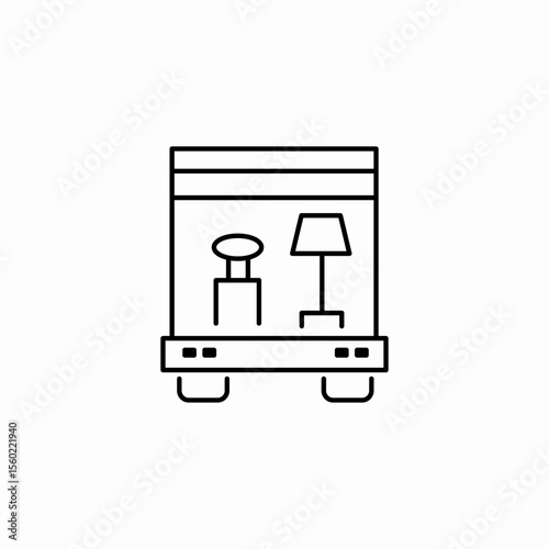 open crate furniture icon sign vector