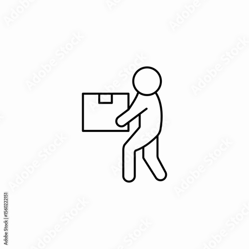 person carrying box icon sign vector