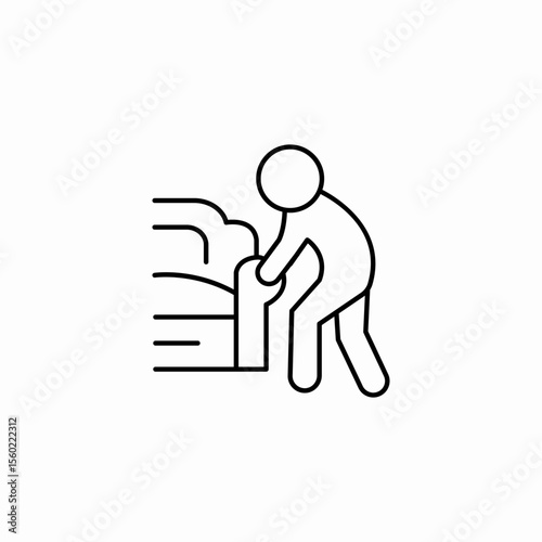 person lifting furniture icon sign vector