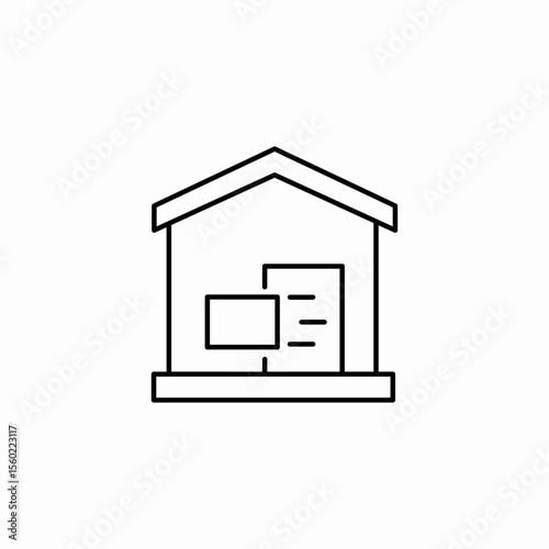 warehouse storage building icon sign vector