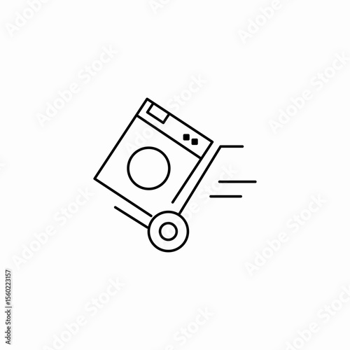 washing machine moving icon sign vector