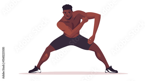 Black Man Home Workout: Healthy Person Exercise Routine EPS