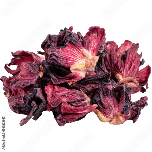 dried hibiscus petals png, herbal tea material