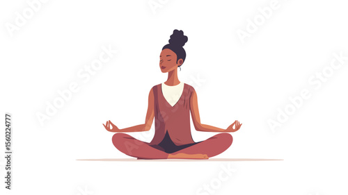 Tranquil Woman Engaged in Serene Meditation and Yoga Practice
