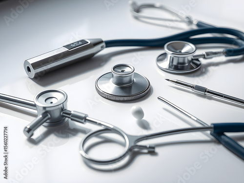 stethoscope on a medical background
