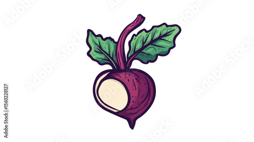 Fresh Beetroot with Leaf Top View - Nutritious Sugar Beet Vegetable
