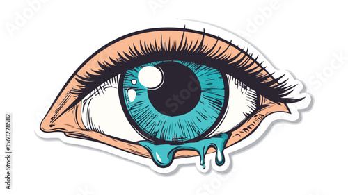 Funky Crying Eye: Groovy Eyeball with Drop of Tea