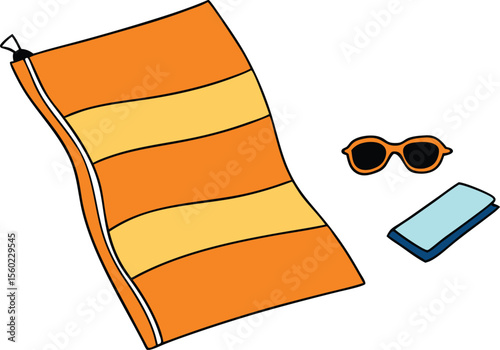 Summer Essentials Beach Towel, Sunglasses, and Phone Case
