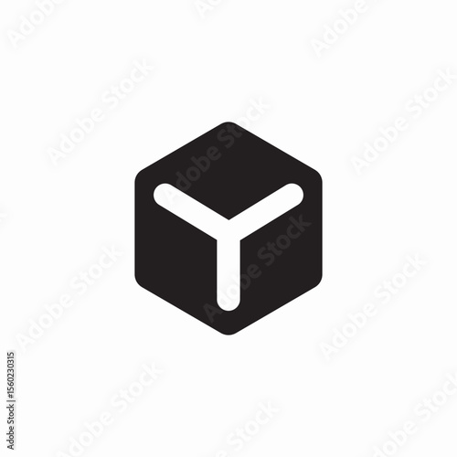 dimensional cube icon sign vector