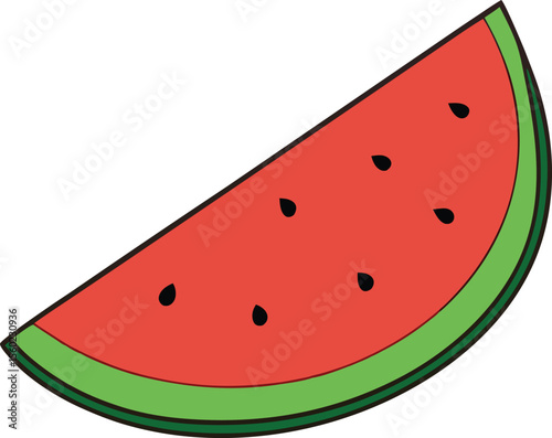 Juicy Watermelon Slice Summer Fruit Illustration