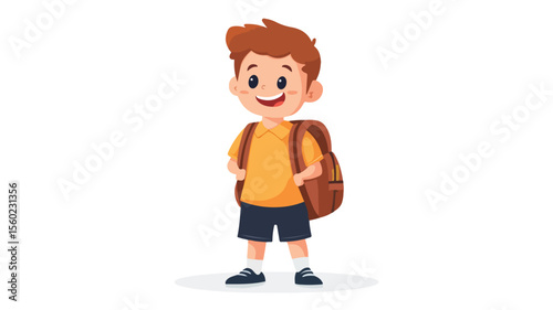 Happy Elementary School Boy Portrait - Smiling Schoolkid