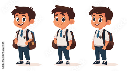 Happy Elementary School Boy Portrait - Smiling Schoolkid Image for Education Designs