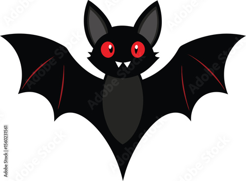 Bat Illustrations on White Background